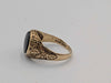 375 9K HALLMARKED, YELLOW GOLD OPAL RING, 3.4G Size: U/22, Boxed *SLIGHT DAMAGE TO BAND*