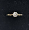9CT HALLAMRKED,YELLOW GOLD, SINGLE STONE ON BAND, SIZE:R, 1.3G, BOXED