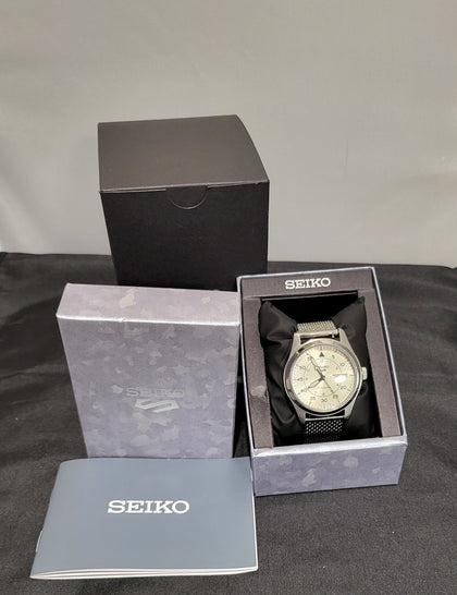 Seiko 5 Sports Automatic Cream Dial Mesh Bracelet Watch SRPH21