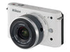 Nikon 1 J1 - Digital Camera - Mirrorless - 10.1 MP - 3x Optical Zoom 1 Nikkor VR 10-30Mm Lens - White