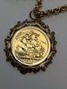 1976 FULL SOVEREIGN MOUNTED PLUS 9CT GOLD BELCHER CHAIN 18.93G PRESTON STORE