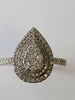 9ct White Gold Diamond  Tear Drop Ring .50ct