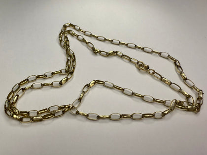 9ct Gold Elongated Oval Link Chain 22”