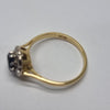 18ct Gold Sapphire & 0.22ct Diamond Cluster Head Ring - Size O (Valued at £1250)