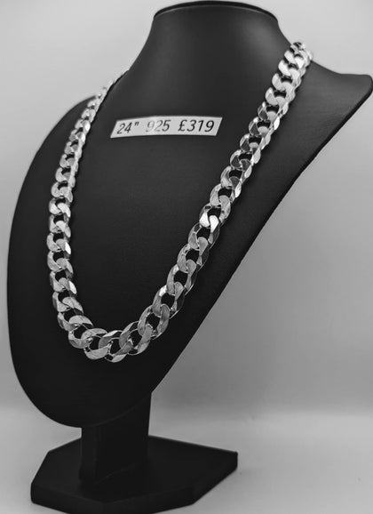 925 STERLING SILVER CURB CHAIN W/ LOBSTER LOCK 24