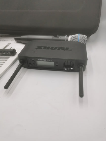 Shure GLX-D Wireless System GLXD4 Receiver - BETA 87A Microphone - Power Supply & Case Included