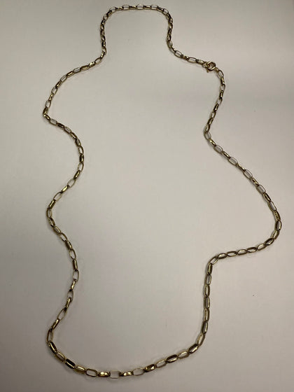 9ct Gold Elongated Oval Link Chain 22”