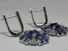 14CT WHITE GOLD EARRINGS WITH DIAMONDS & NATURAL TANZANITE PURPLE STONES WITH CERTIFICATE OF AUTHENTICATION PRESTON STORE