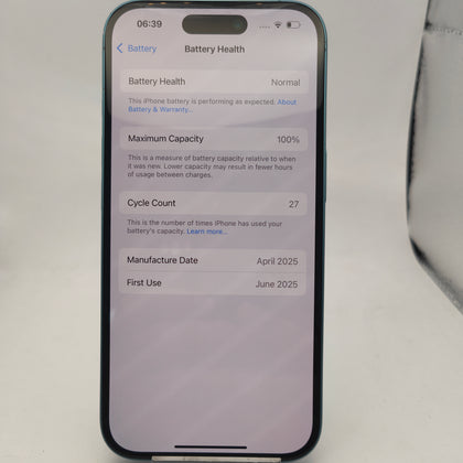 iPhone 16 128GB Teal B/H 100%