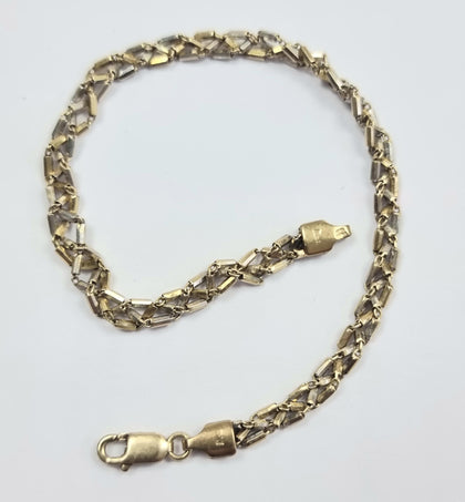 9ct TwoTone Gold Bracelet 7.5