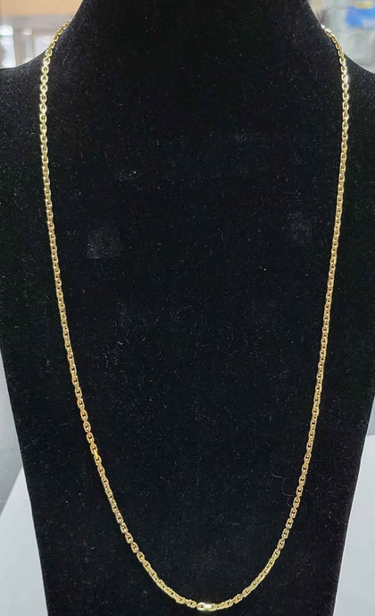 9ct Yellow Gold Box Link Chain - 8.82G - 22