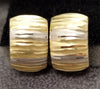 14ct Yellow & White Gold Hinge & Post Lever Back Textured Earrings
