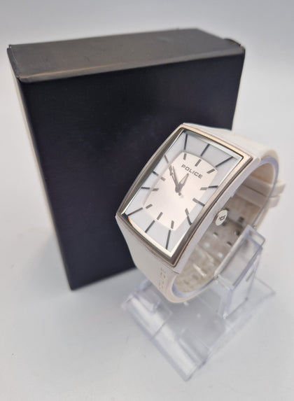 Police Men's Vantage X Watch Pl-13077m white unisex rubber watch boxed
