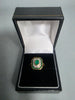 9CT Gold Ring With Square And Green Stones 375 2.8G