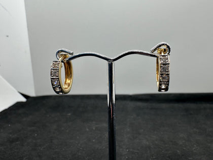 14ct Hoop Gemmed Earrings