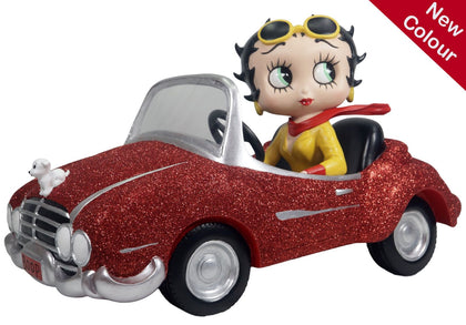 Betty Boop In Sports Car - Red Glitter 30cm