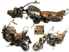 Motorcycle - Polished Metal - 39cm