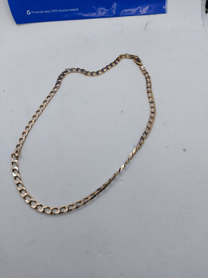 9CT Yellow Gold Square Curb Chain Necklace - 20