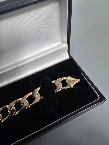 9ct Gold Bracelet 375 8'' in Length 27.1G