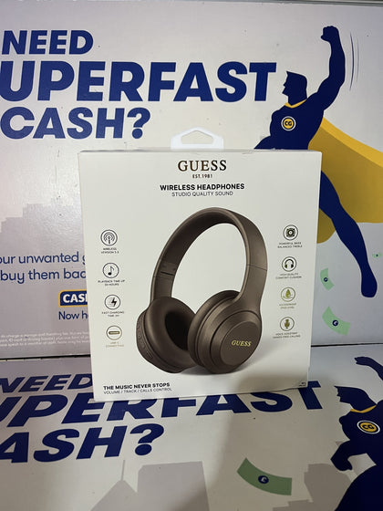 Guess Classic Metal Logo Wireless Headphones - Brown