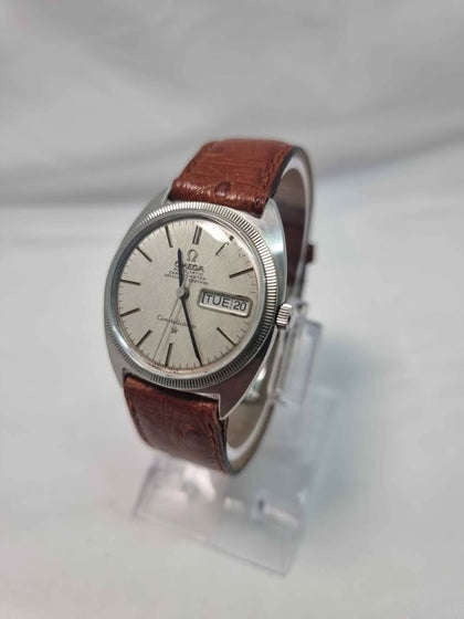DX Omega Consillation 1968 Vintage Automatic Mid-Size Day/Day Watch - 18CT White Gold Fluted Bezel - Linen Dial - Unboxed With Non-Omega Leather Strap