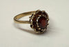 9ct yellow gold garnet ring Size N