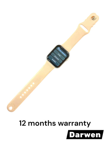 Apple Watch Series 5 - 44mm - Silver with pink and white straps - Wi-Fi