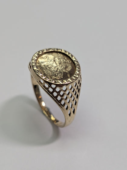 Ladies 9ct Gold  St George Ring