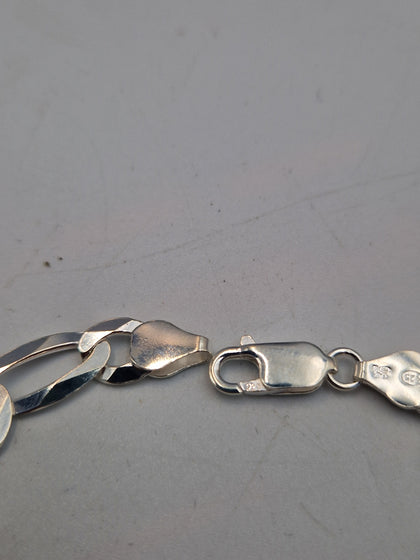 925 Sterling Silver 3-in-1 Figaro Bracelet - 7mm Wide - 8.5