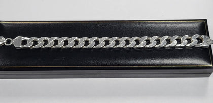 Thick 925 Silver Curb Bracelet - 54.9G - 9