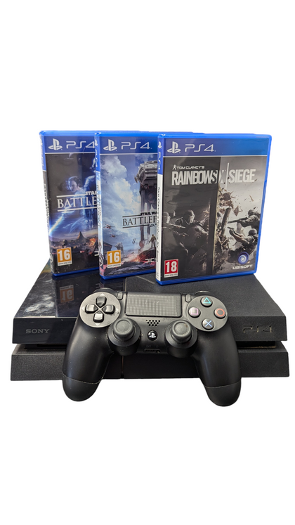 Sony PlayStation 4 1TB Bundle - Star Wars Battlefront I/II & Rainbow Six Siege**Unboxed**