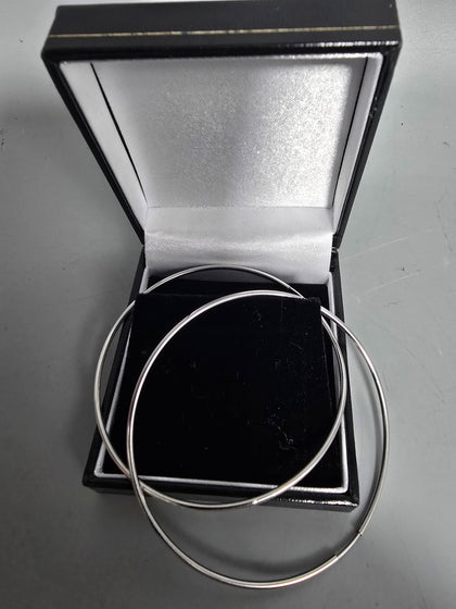 9ct White Gold Hoop Earrings 2.2G