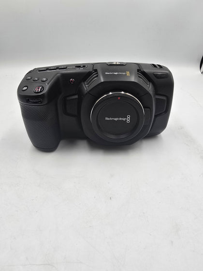 Blackmagic Pocket Cinema Camera 4K boxed with charger