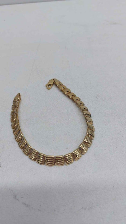 18ct Yellow Gold Unqiue Patterned Bracelet Chain - 11.60 Grams - 8