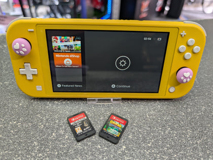 Yellow Nintendo Switch Lite Plus 2 Games