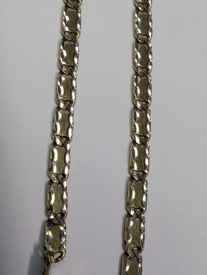 18CT YELLOW/WHITE GOLD NECKLACE WITH 