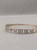 9ct Yellow Gold Bangle Bracelet With 0.1ct Diamond Stone Roman Numerals - 8.91 Grams