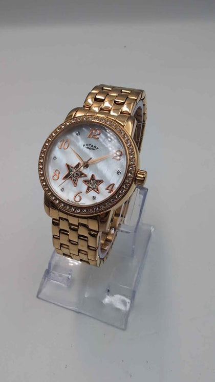 Rotary Ladies Rose Gold Automatic Skeleton Stainless Steel Watch LB03736/41 - Unboxed
