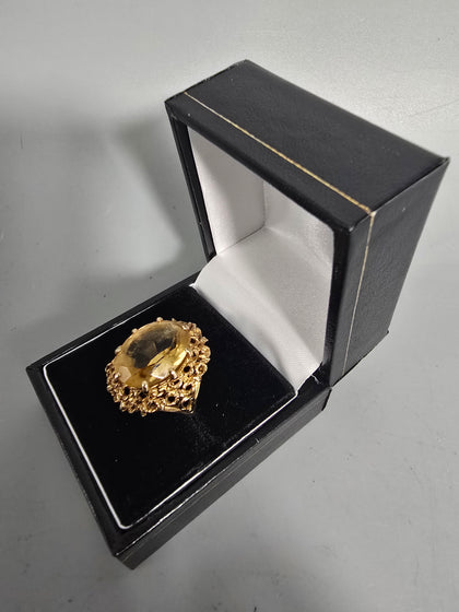 9CT Gold Ring With Large Stone 6.5G SIZE L