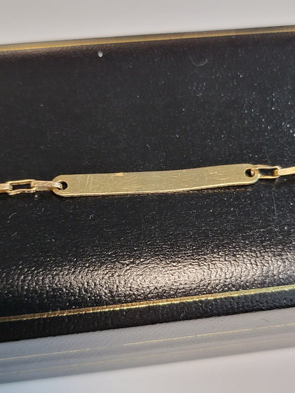 9ct Yellow Gold Narrow I.D. Bracelet - 7
