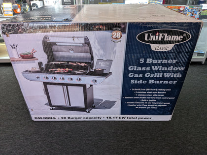 BRAND NEW Uniflame Classic 5 Burner Glass Window Bbq