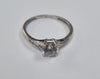 9ct White Gold Ring cz stone size O1/2 LEYLAND