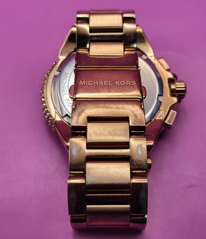 Michael Kors Camille Women's Rose Gold White Dial Chronograph Watch MK6995