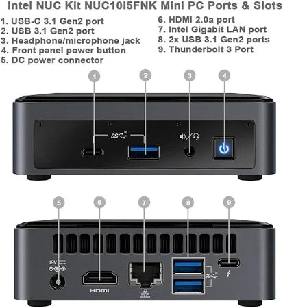 Intel Nuc Nuc10i5fnk Pc I5 10210u 4.2ghz 8gb Ram 128gb Ssd Wifi