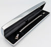 925 HALLMARKED SILVER, STUDDED STONE BRACELET W/BOX CLASP, 8", 21.8G, BOXED, *BRAND NEW*