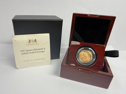 22ct 1957 Queen Elizabeth II Gillick Gold Full Sovereign