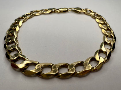 9ct Solid Gold Curb Bracelet 8.5-9”