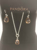(925 ALE Hallmarked&Tested), Pandora Murano Glass Style Necklace And Earrings Set, Boxed