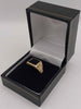 9ct Yellow gold ring with black stone 2.5g size R Boxed full hallmarked