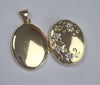 9ct gold oval floral locket